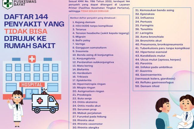144 PENYAKIT YANG TIDAK BISA DIRUJUK KE RUMAH SAKIT