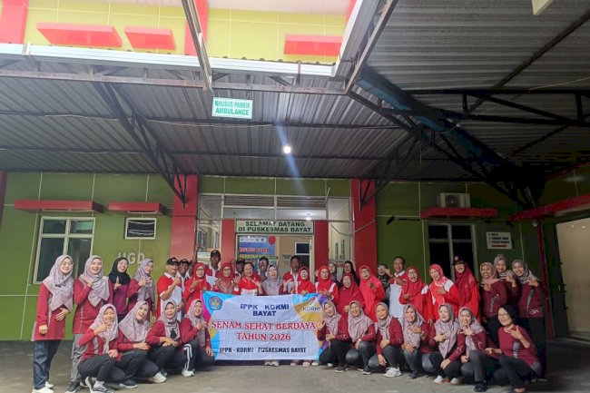 Puskesmas Bayat Gelar Senam Berdaya Bersama Ikatan Purnakarya Pendidikan Klaten (IPPK) KORMI Kabupaten Klaten