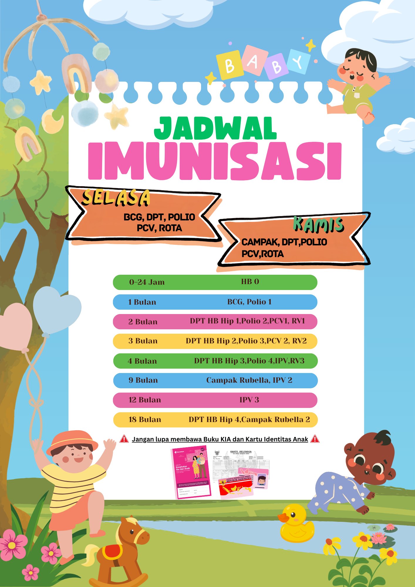 JADWAL IMUNISASI PUSKESMAS BAYAT